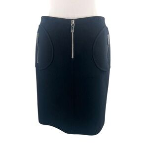 Michael Kors Collection angora wool casgora pencil skirt black zipper sz 6